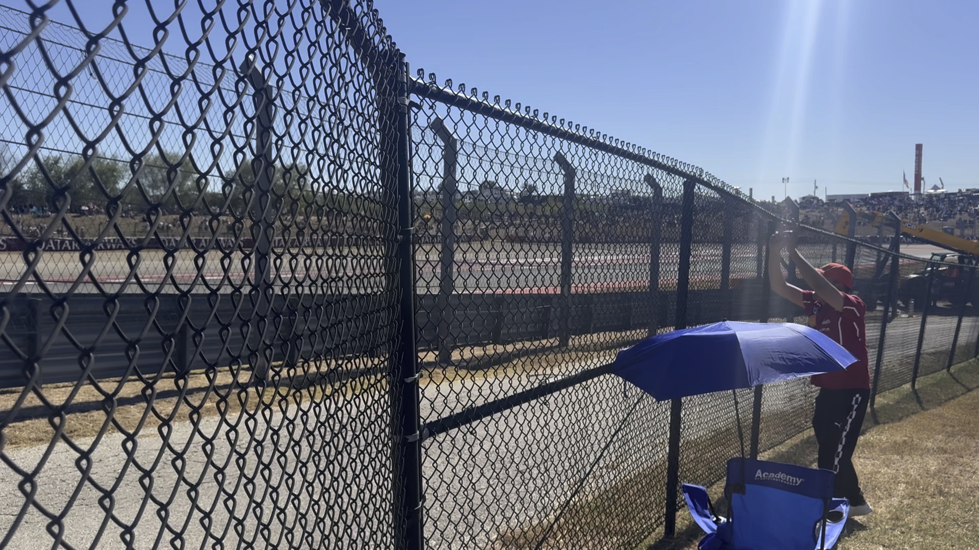 Chain link temporary fence panels on a construction site in Dallas